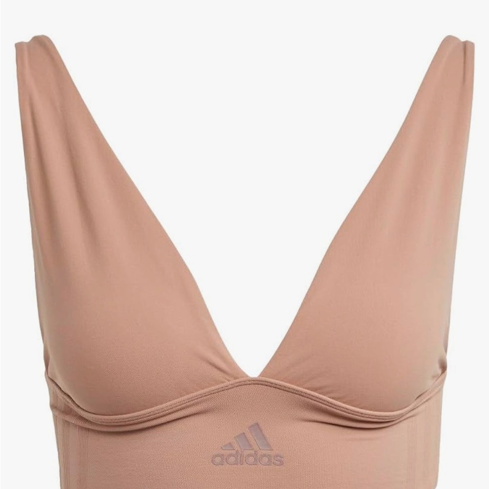 Adidas Tan Sports Bra Seamless Moisture-Wicking